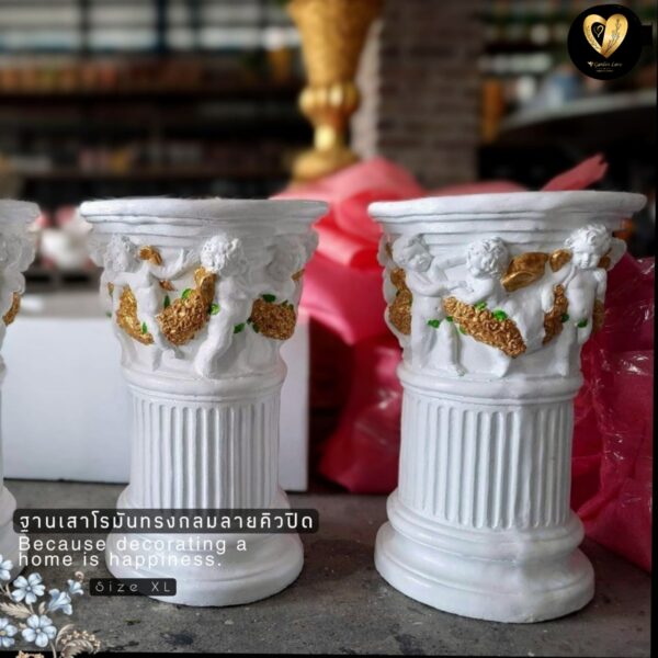 ฐานเสาปูนปั้น ใช้เป็นฐานตั้งตุ๊กตา กระถาง ประดับสวนให้เด่นขึ้รและสวยงาม - Image 6